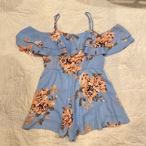 Floral, Summer, Cold-shoulder Romper